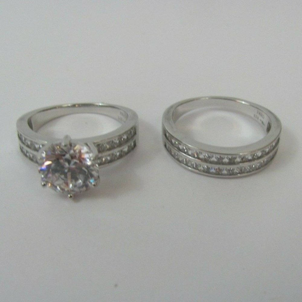 Bella Luce 9.25ctw Rhodium Over .925 Sterling Silver Ring With Band Size 8 EUC - Picture 7 of 9